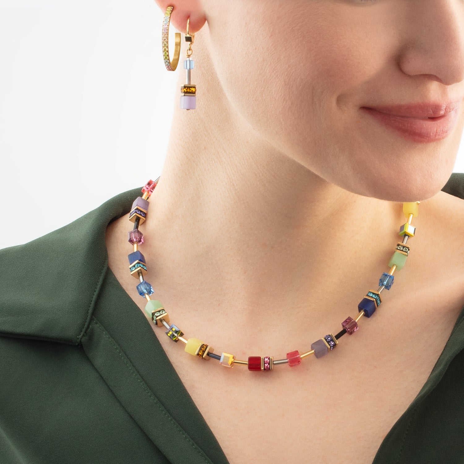 Collier GeoCUBE® Iconic Festive or-multicolore