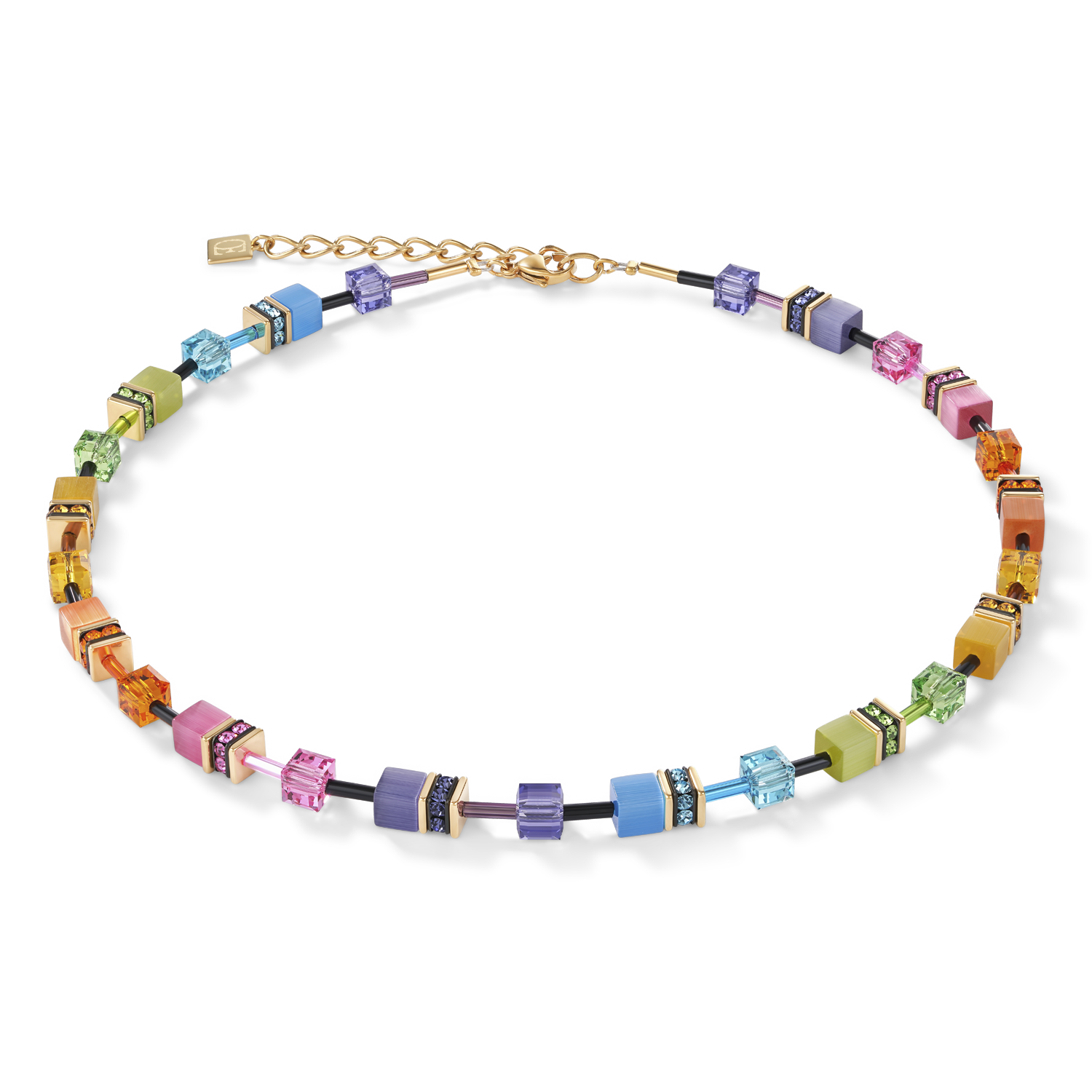Collier GeoCUBE® multicolore rainbow gold