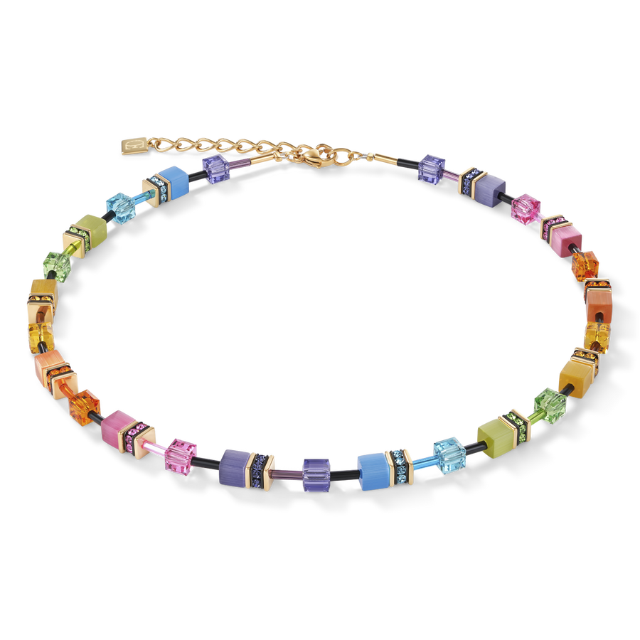 Collier GeoCUBE® multicolore rainbow gold
