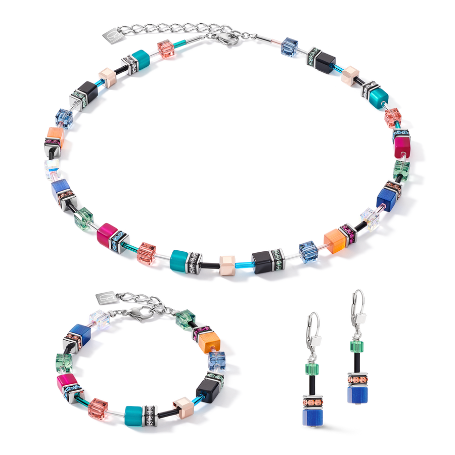 Collier GeoCUBE® multicolore ethno