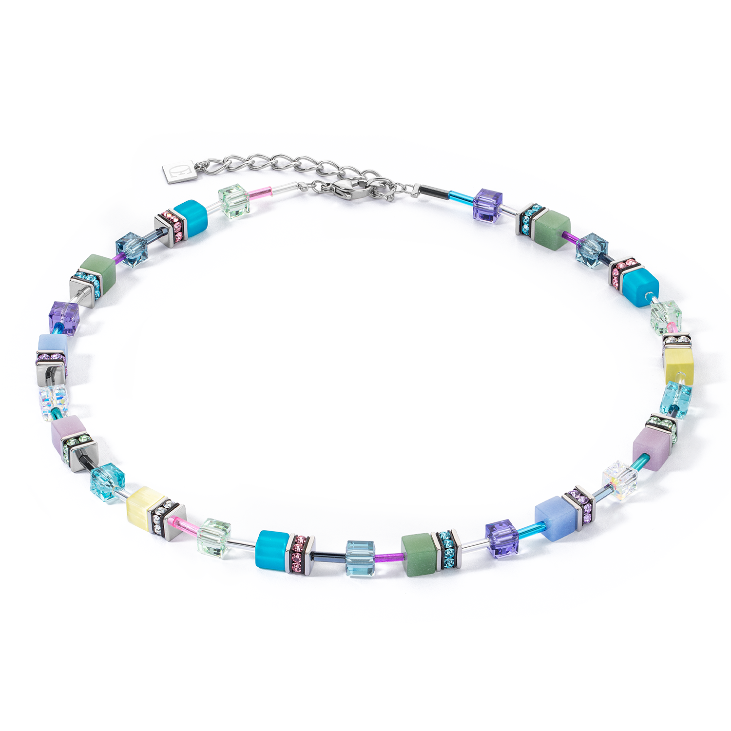 Collier GeoCUBE® Iconic argent-ice pastels