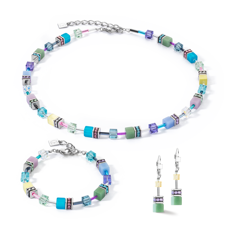 Collier GeoCUBE® Iconic argent-ice pastels