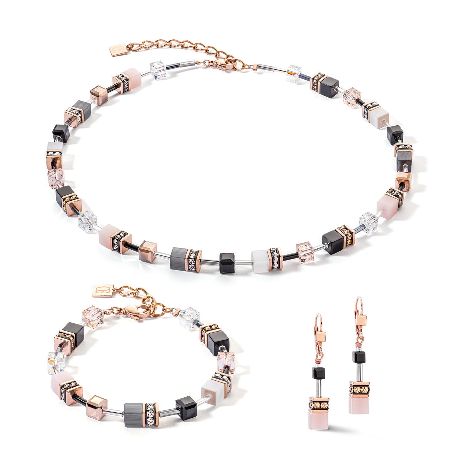 Collier GeoCUBE® Iconic or rose doux