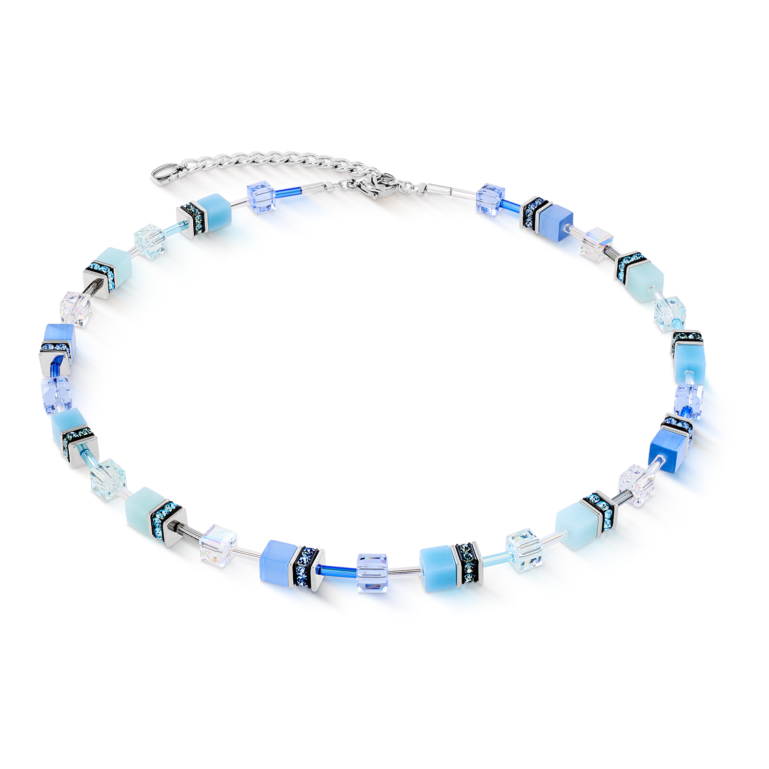 Collier GeoCUBE® Iconic bleu aqua
