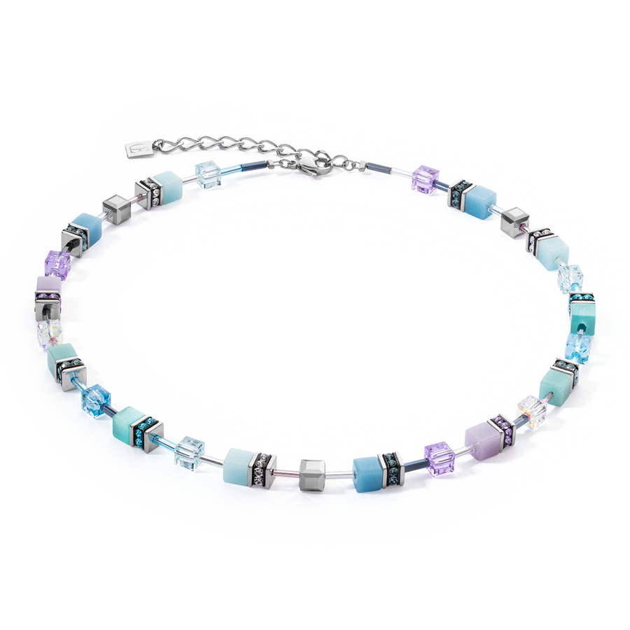 Collier GeoCUBE® Iconic aqua-lilas