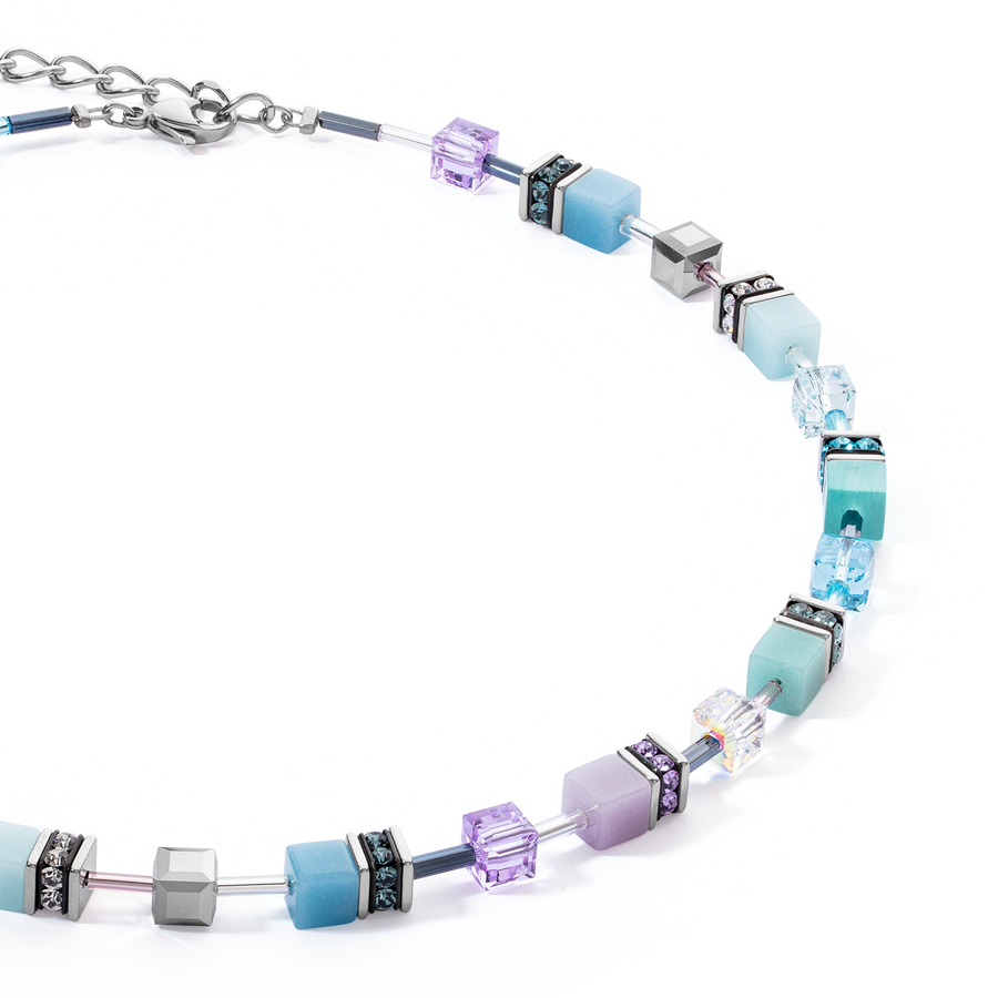 Collier GeoCUBE® Iconic aqua-lilas
