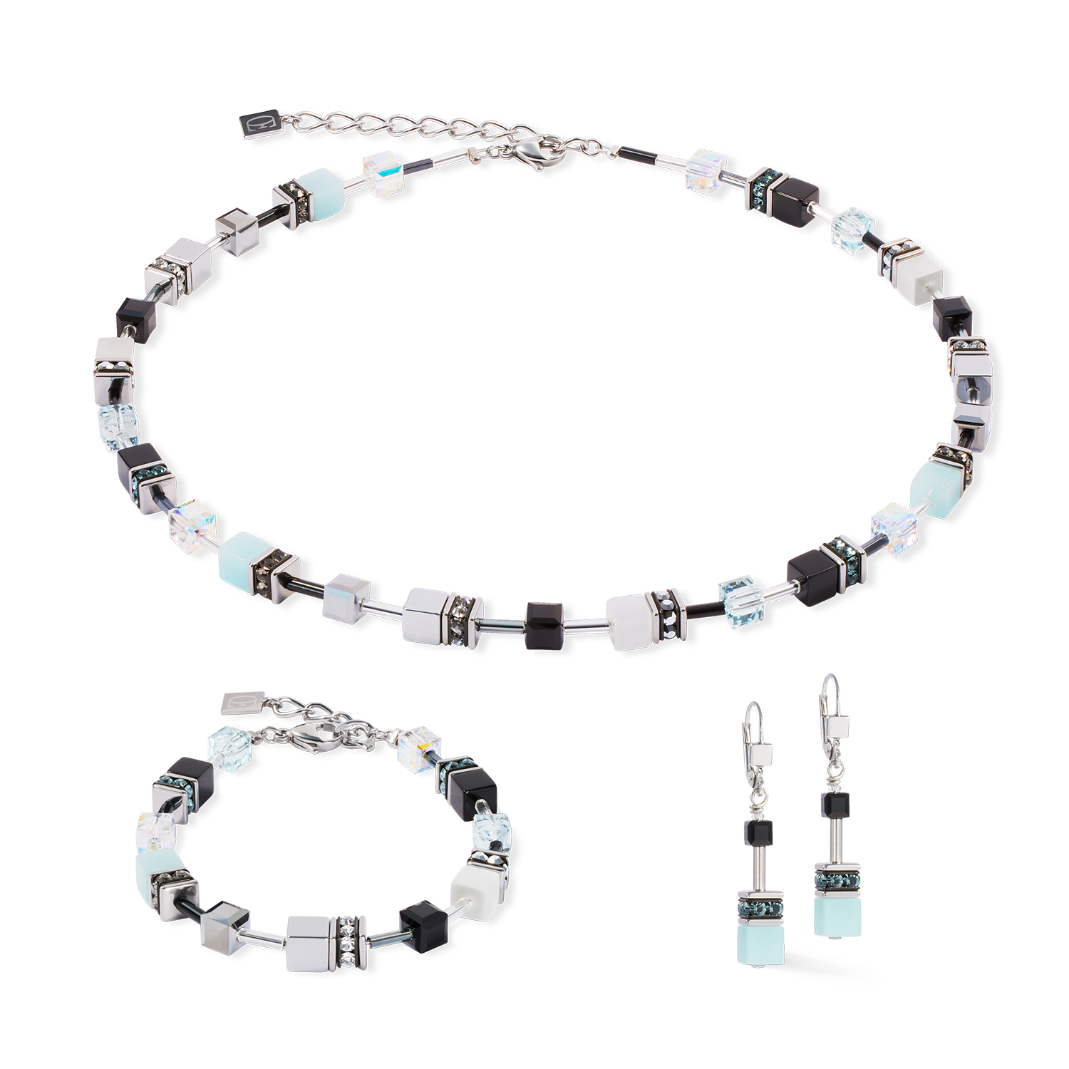 Collier GeoCUBE® Iconic Ice Serenity argent