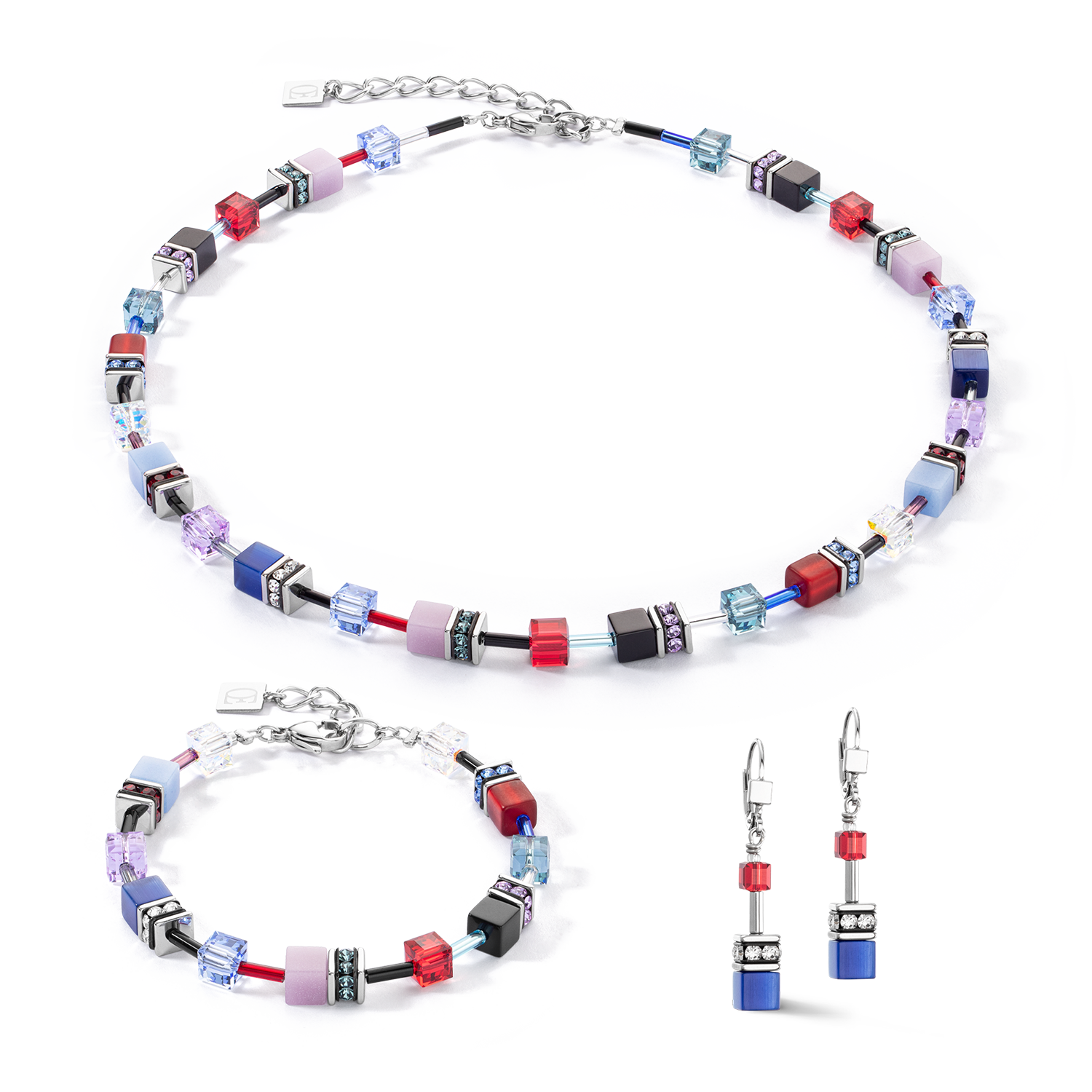 Boucles d'oreilles GeoCUBE® Iconic argent-royal