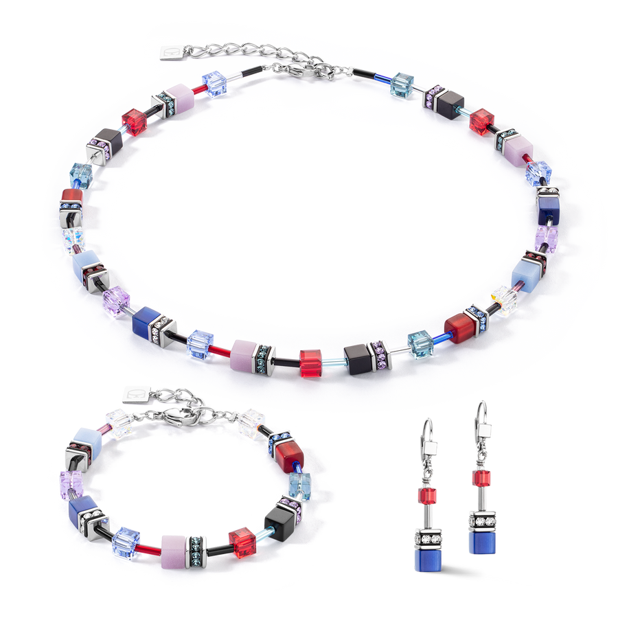 Boucles d'oreilles GeoCUBE® Iconic argent-royal