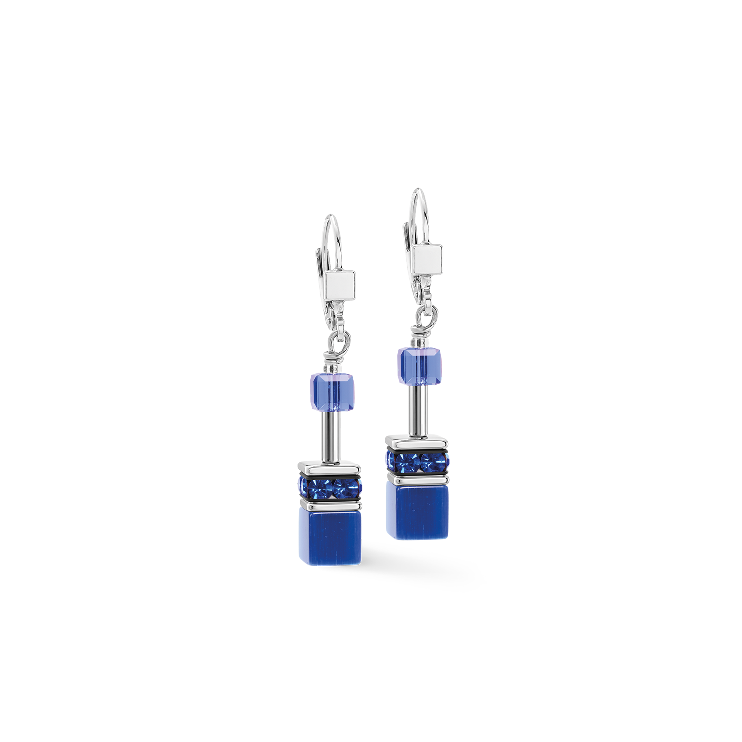 Boucles d'oreilles GeoCUBE® Iconic Azure Spirit argent
