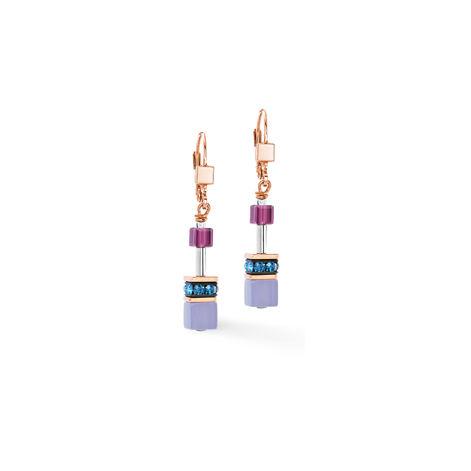 Boucles d'oreilles GeoCUBE® Iconic Blue Moon or rose