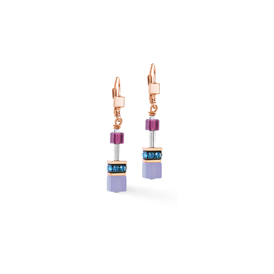 Boucles d'oreilles GeoCUBE® Iconic Blue Moon or rose