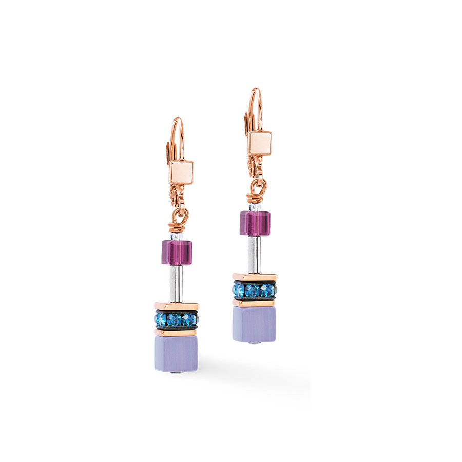 Boucles d'oreilles GeoCUBE® Iconic Blue Moon or rose