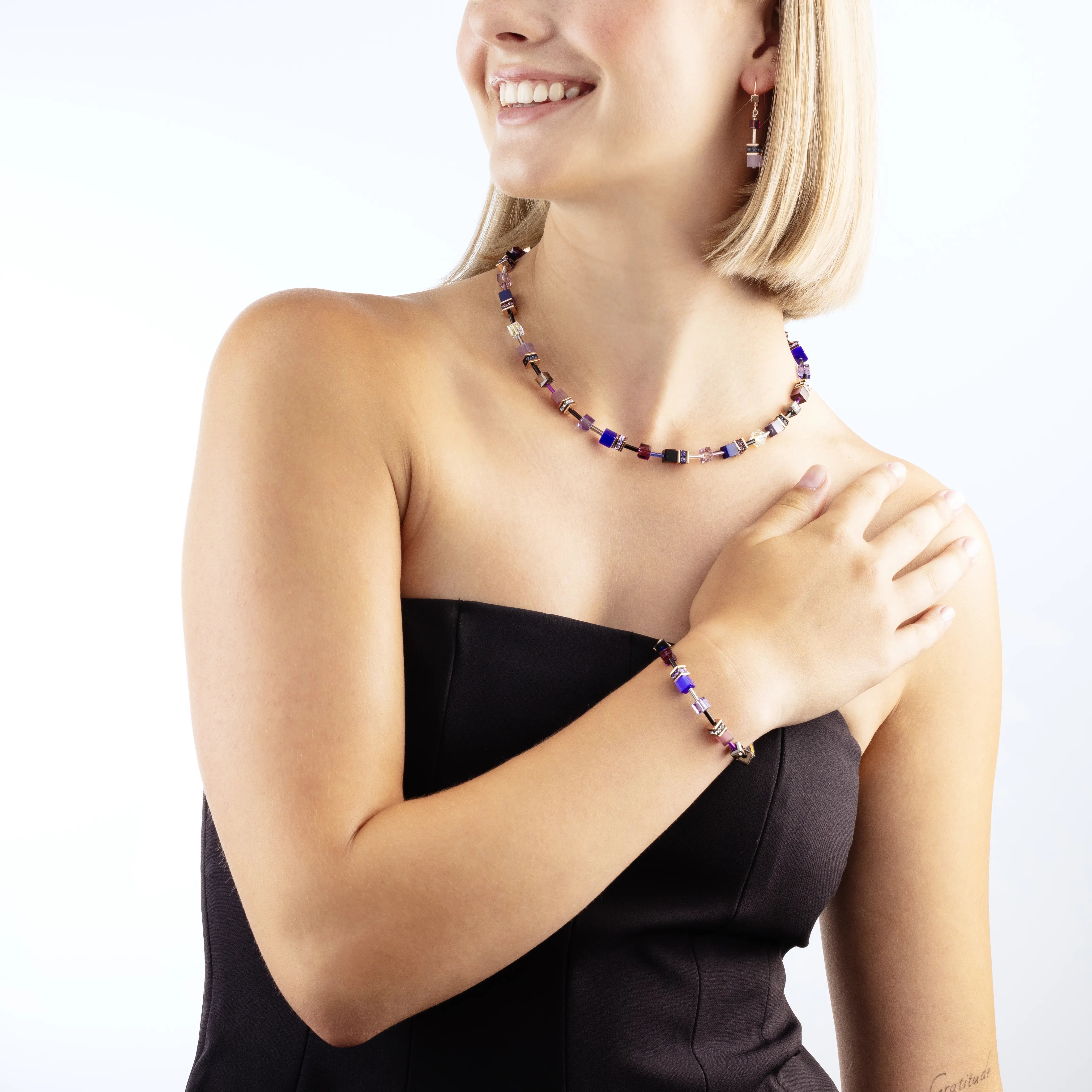 Boucles d'oreilles GeoCUBE® Iconic Blue Moon or rose