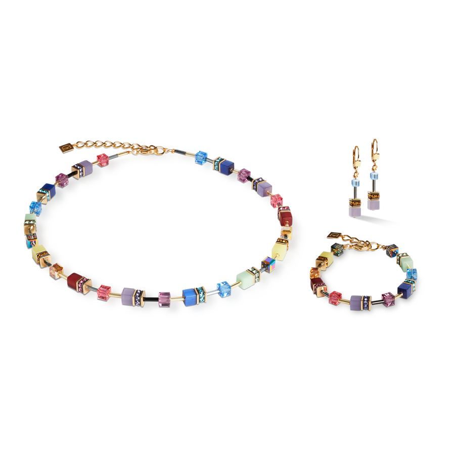 Boucles d'oreilles GeoCUBE® Iconic Festive or-multicolore