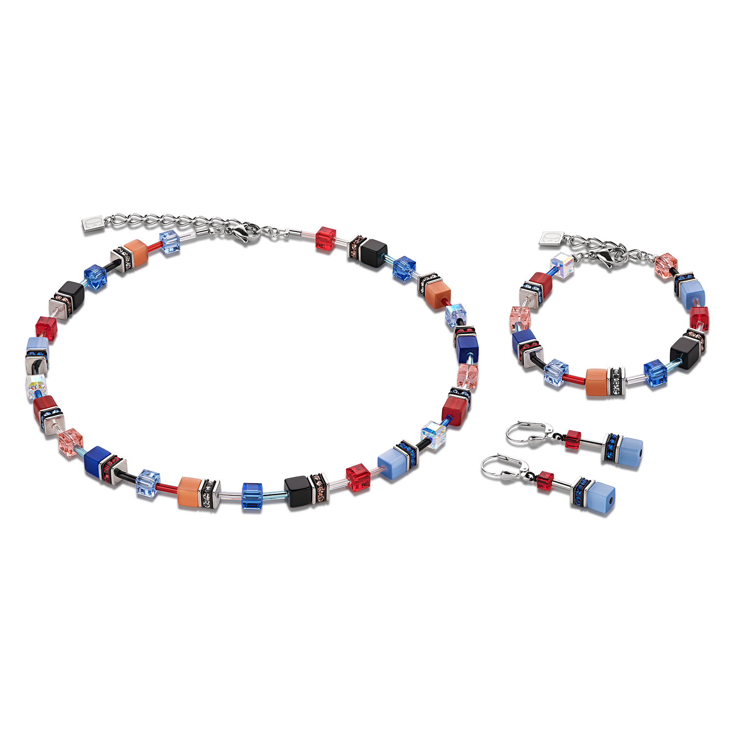 Boucles d'oreille GeoCUBE® multicolore motion
