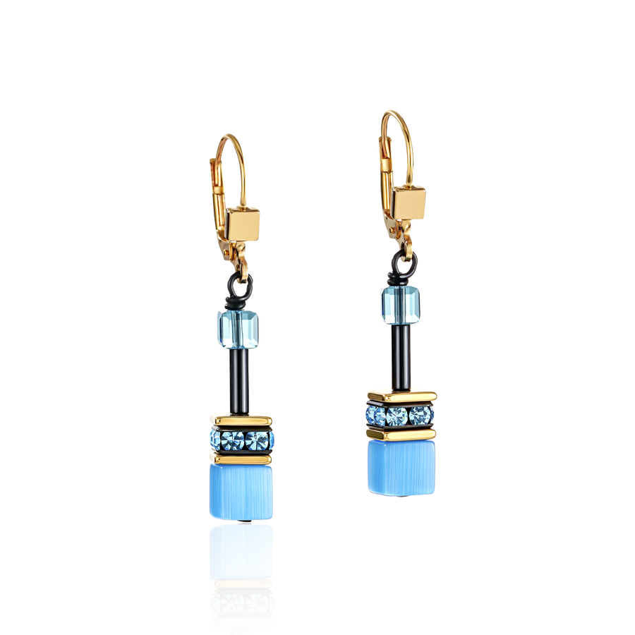 Boucles d'oreille GeoCUBE® multicolore rainbow gold