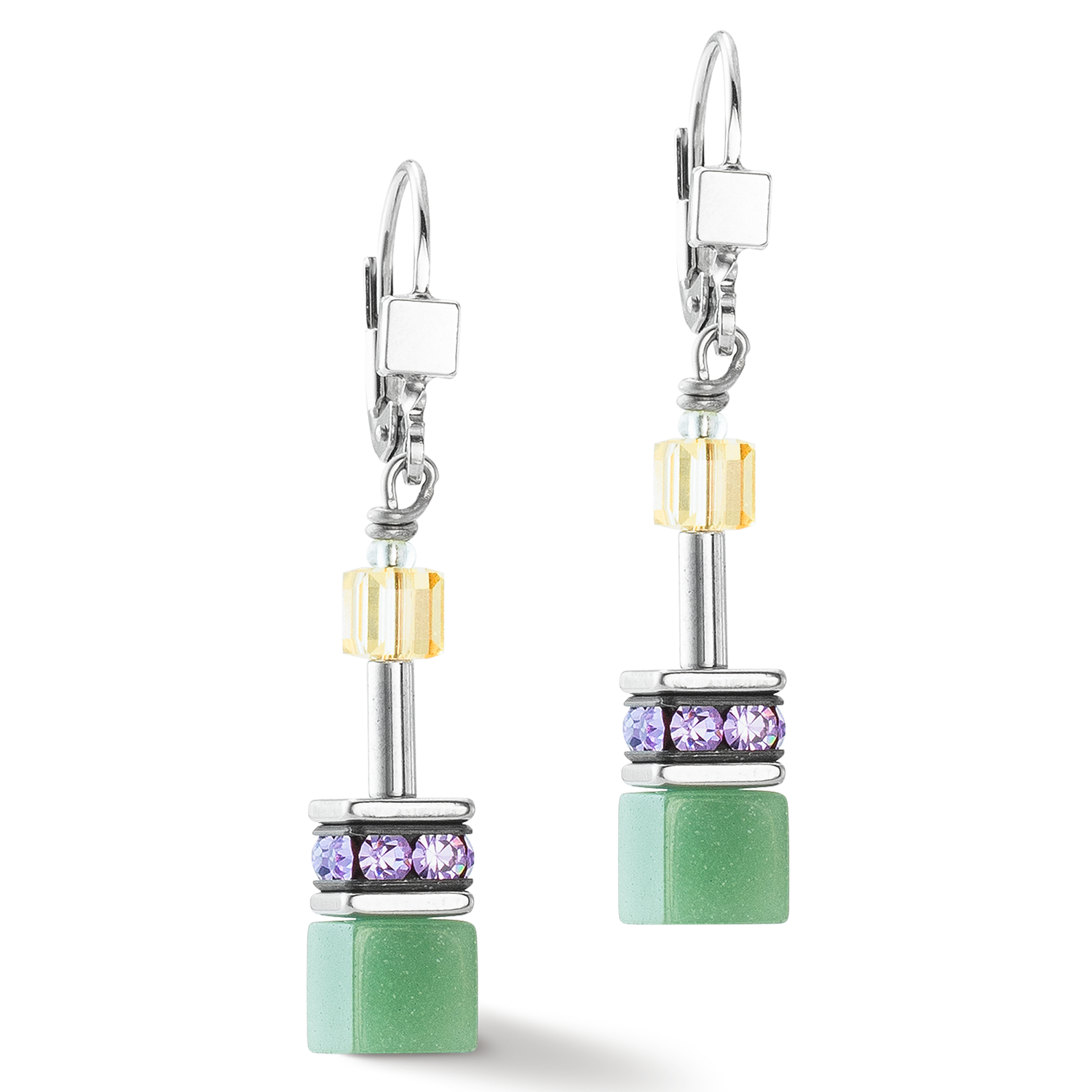 Boucles d'oreilles GeoCUBE® Iconic argent-ice pastels