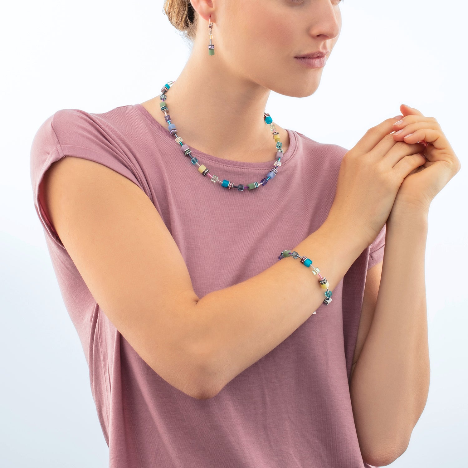 Boucles d'oreilles GeoCUBE® Iconic argent-ice pastels