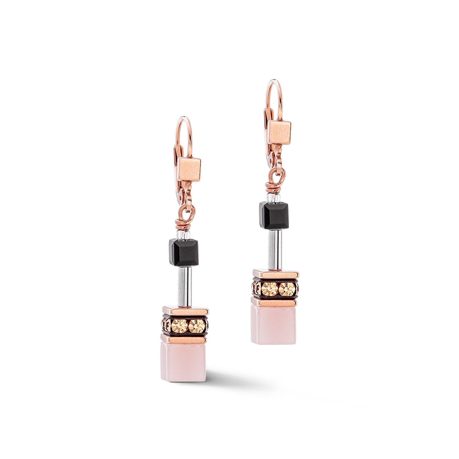 Boucles d'oreilles GeoCUBE® Iconic or rose doux
