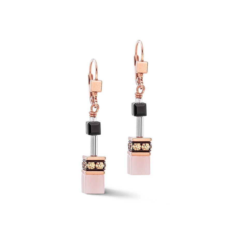 Boucles d'oreilles GeoCUBE® Iconic or rose doux