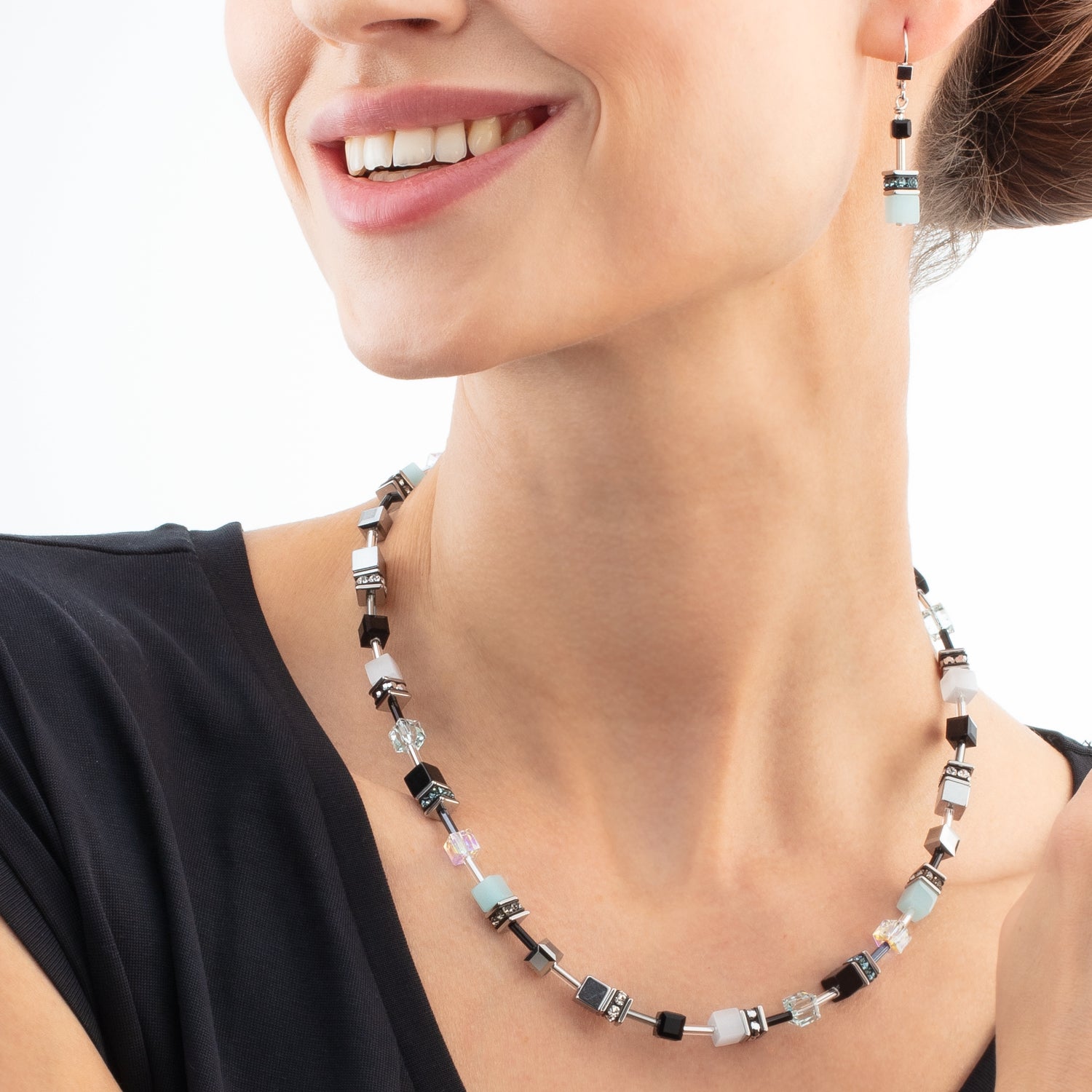 Boucles d'oreilles GeoCUBE® Iconic Ice Serenity argent