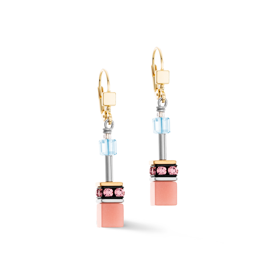 Boucles d’oreilles GeoCUBE® Iconic aqua-apricot