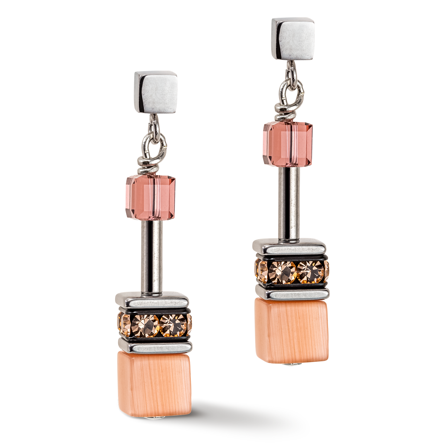 Boucles d'oreille GeoCUBE® Iconic Multicolour Vintage lilas-jaune