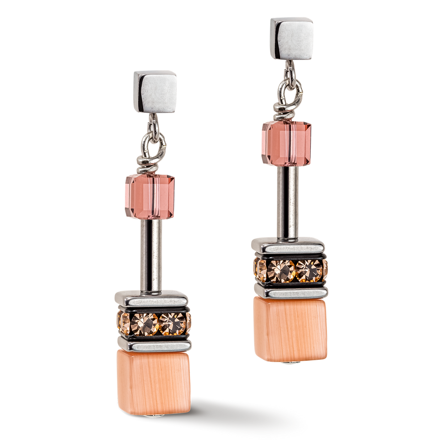 Boucles d'oreille GeoCUBE® Iconic Multicolour Vintage lilas-jaune