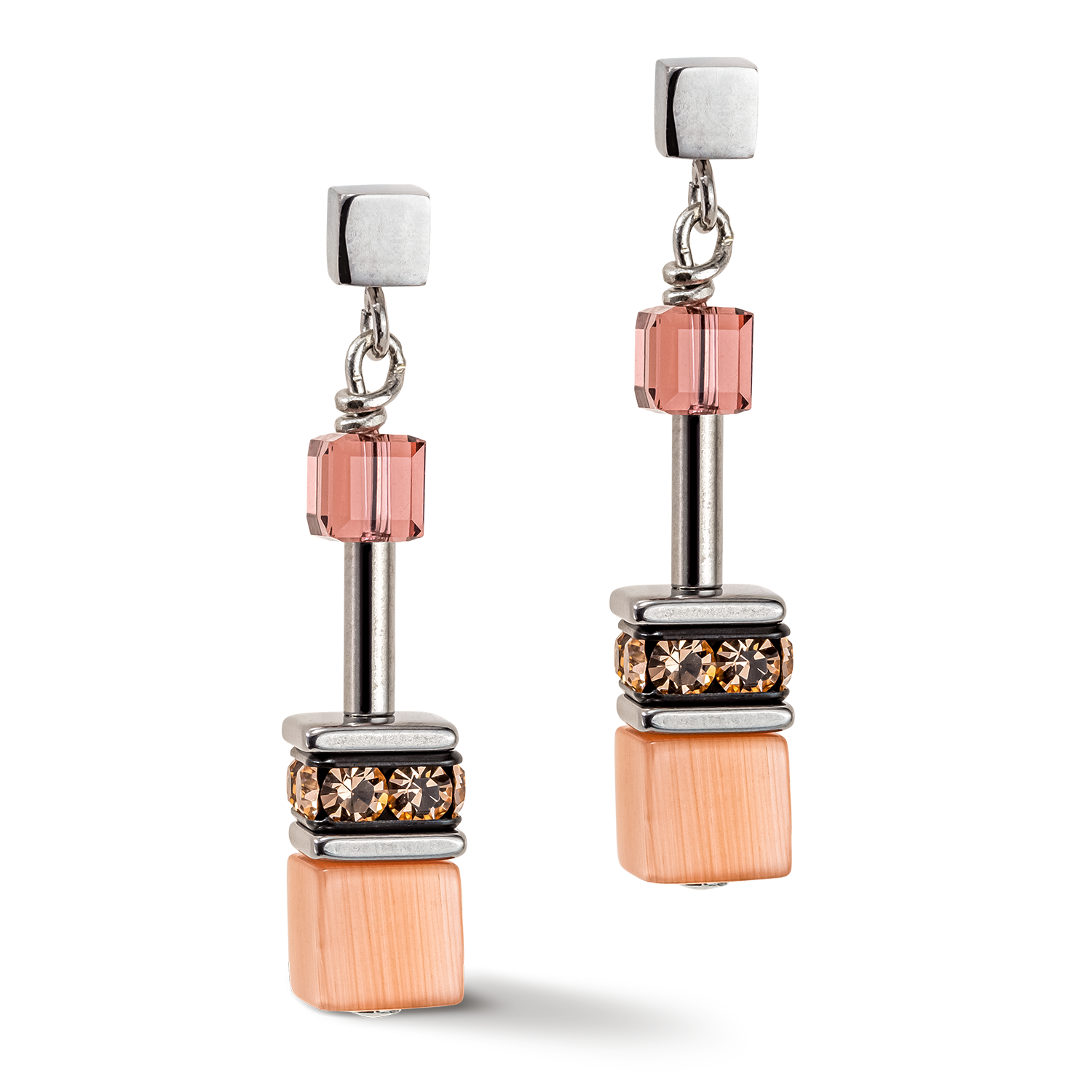 Boucles d'oreille GeoCUBE® Iconic Multicolour Vintage lilas-jaune