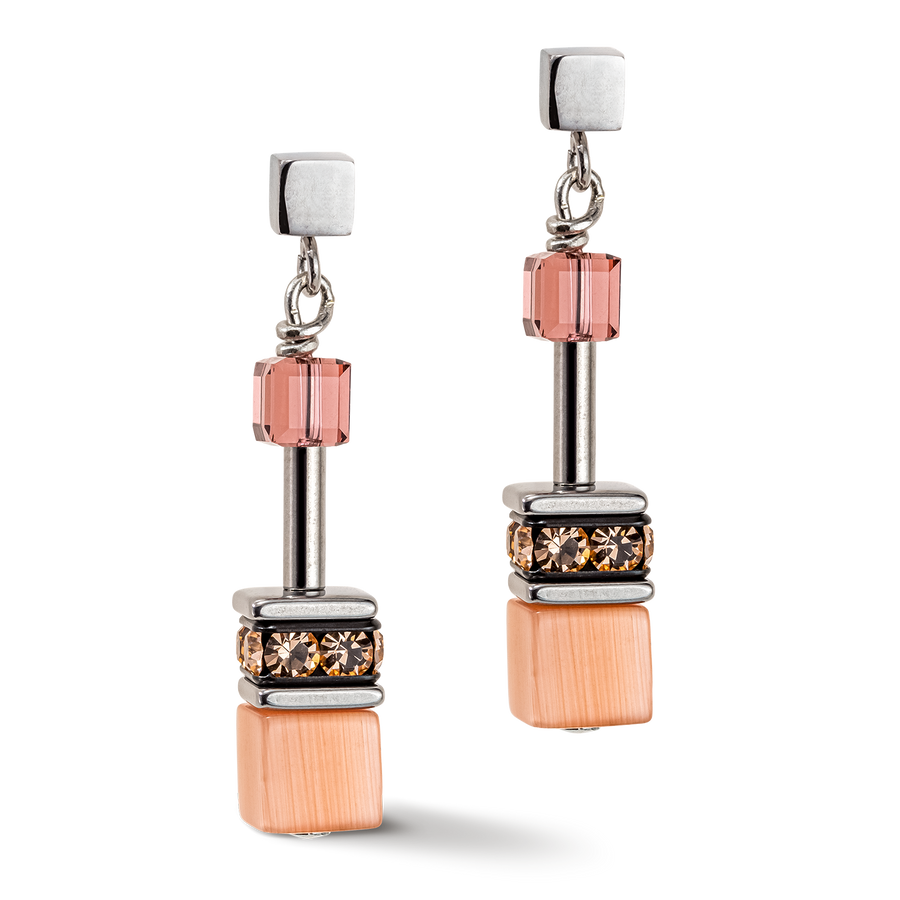 Boucles d'oreille GeoCUBE® Iconic Multicolour Vintage lilas-jaune