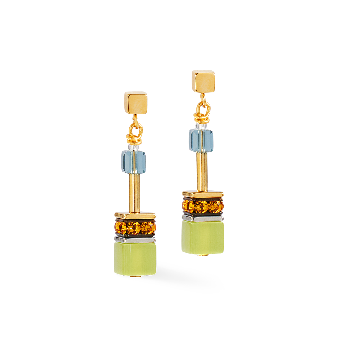 Boucles d'oreilles GeoCUBE® Iconic Forest bicolor