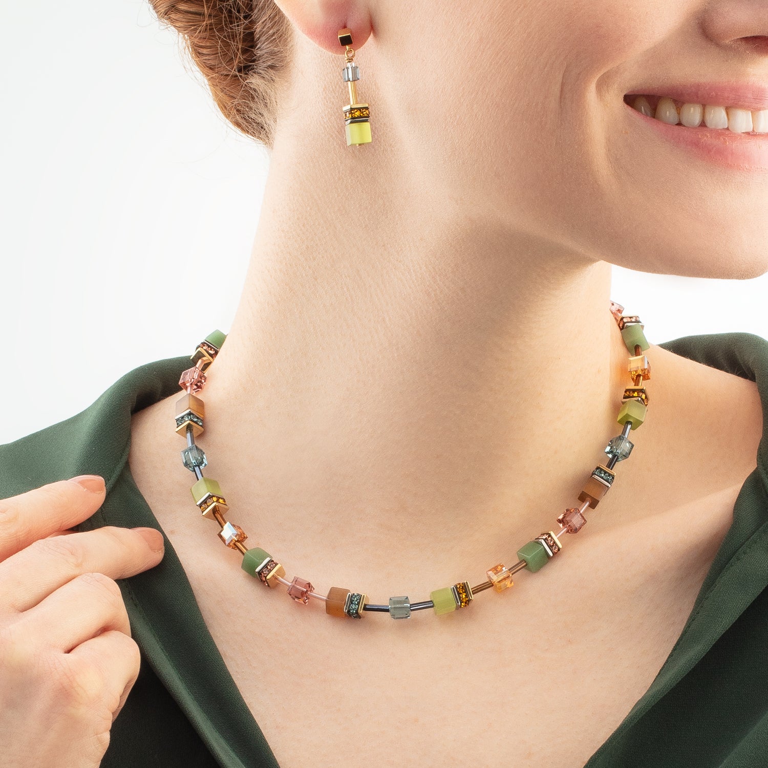 Boucles d'oreilles GeoCUBE® Iconic Forest bicolor