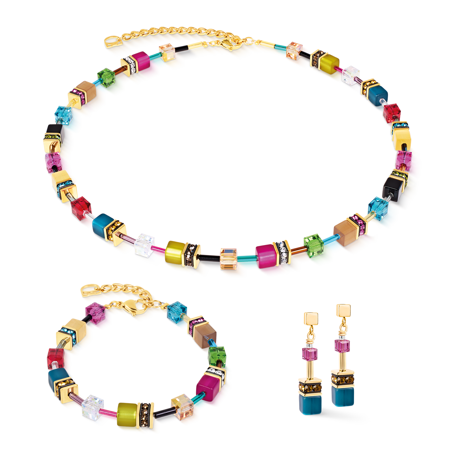 Boucles d'oreilles GeoCUBE® Iconic Multicolor Boho or