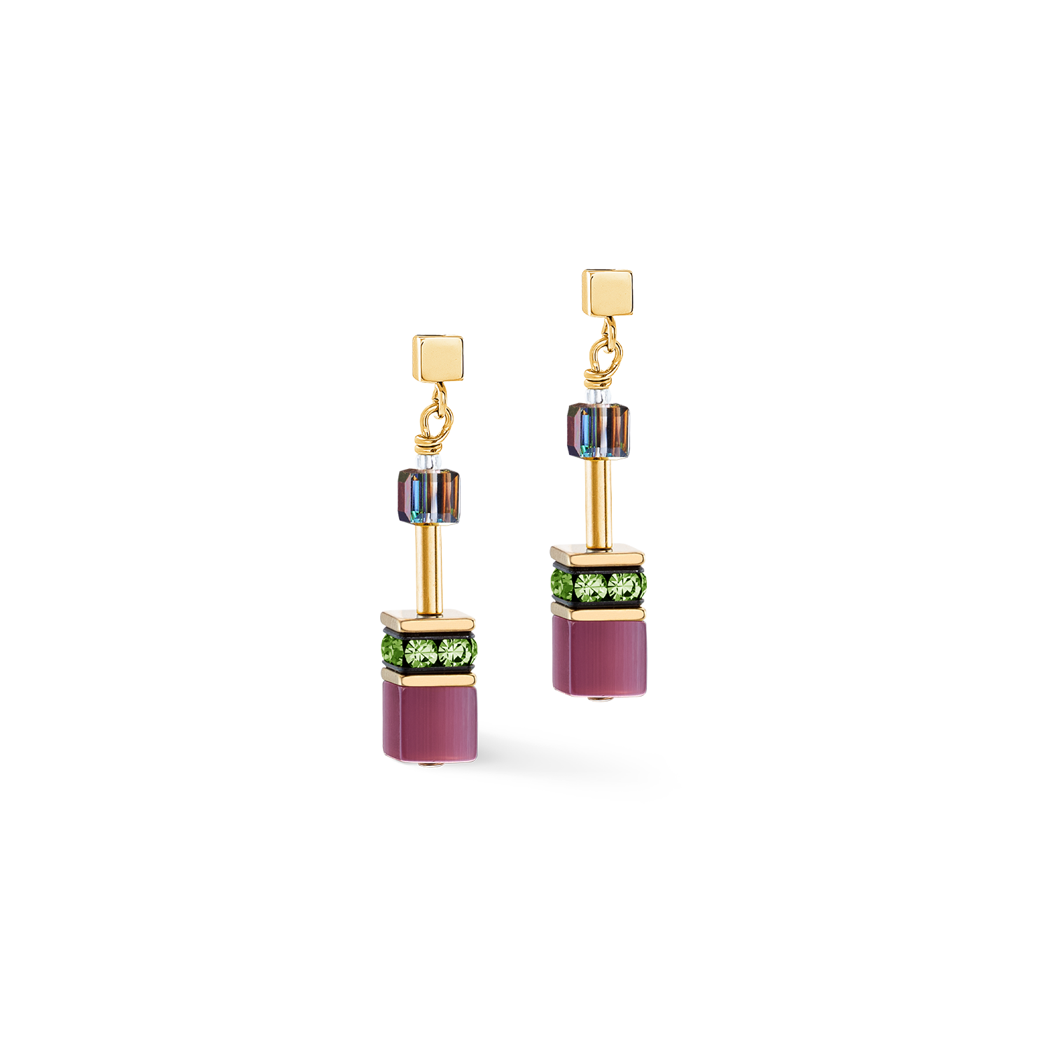 Boucles d'oreilles GeoCUBE® Iconic Art Nouveau or