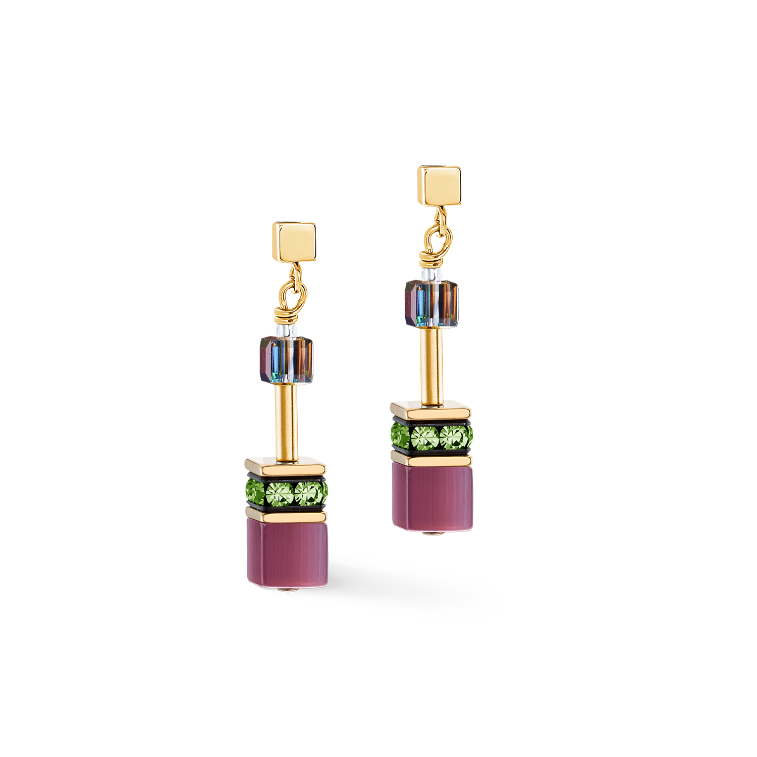Boucles d'oreilles GeoCUBE® Iconic Art Nouveau or