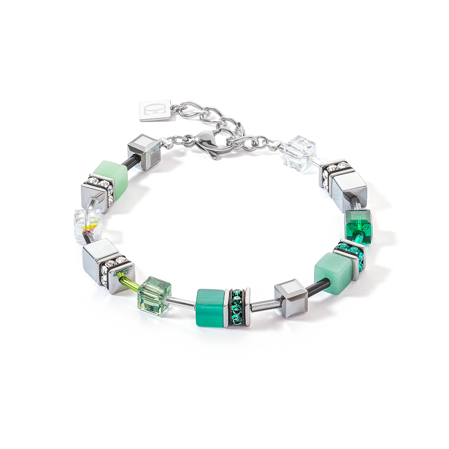 Bracelet GeoCUBE® Iconic argent-vert