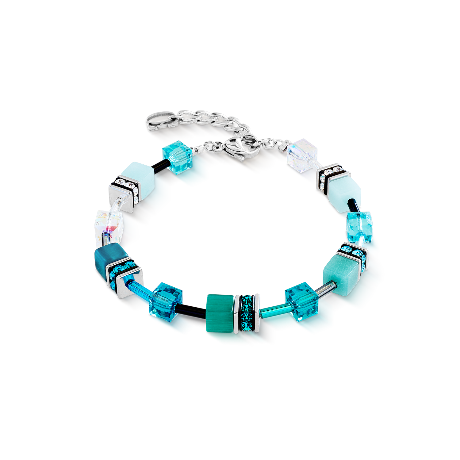 Bracelet GeoCUBE® Iconic Teal argent