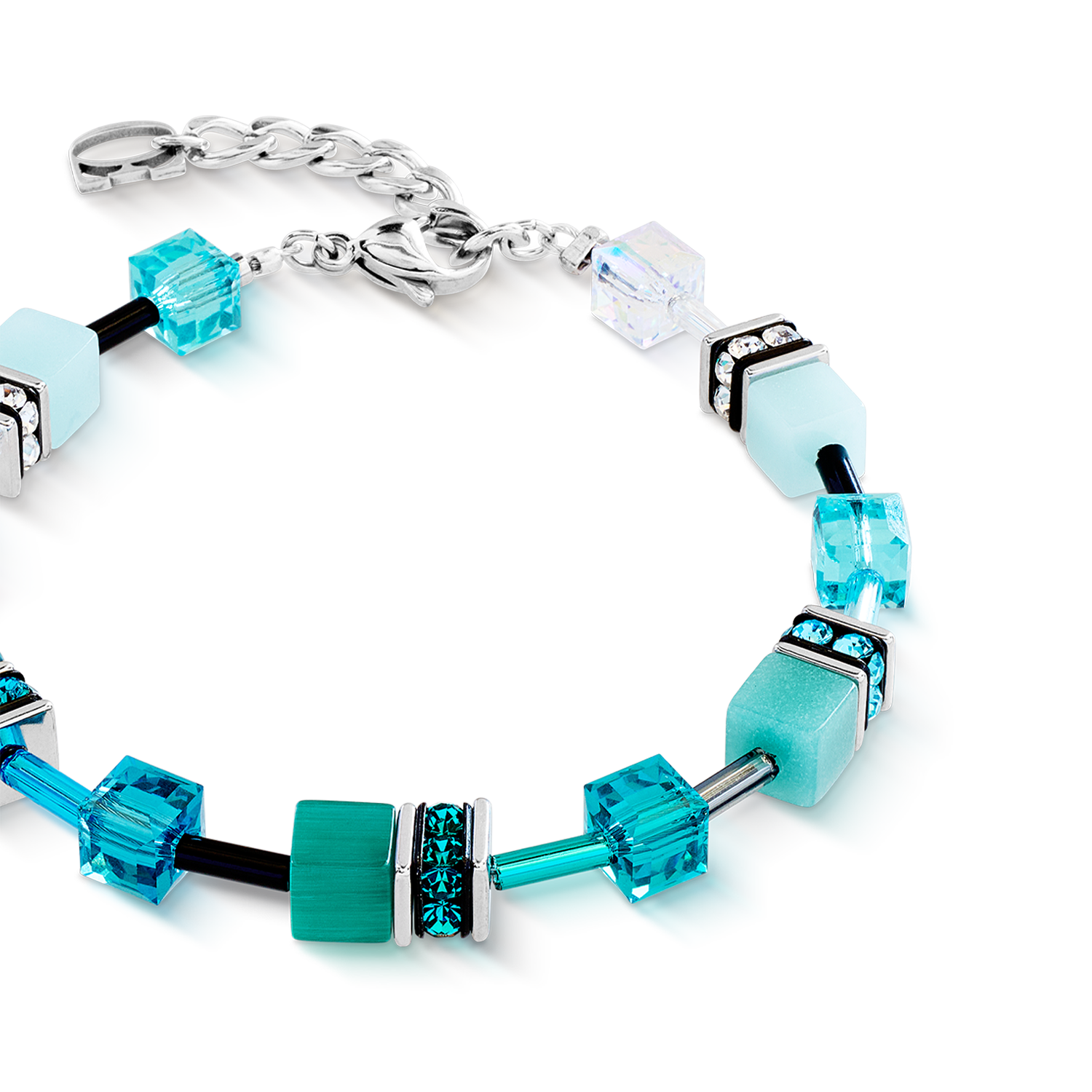 Bracelet GeoCUBE® Iconic Teal argent