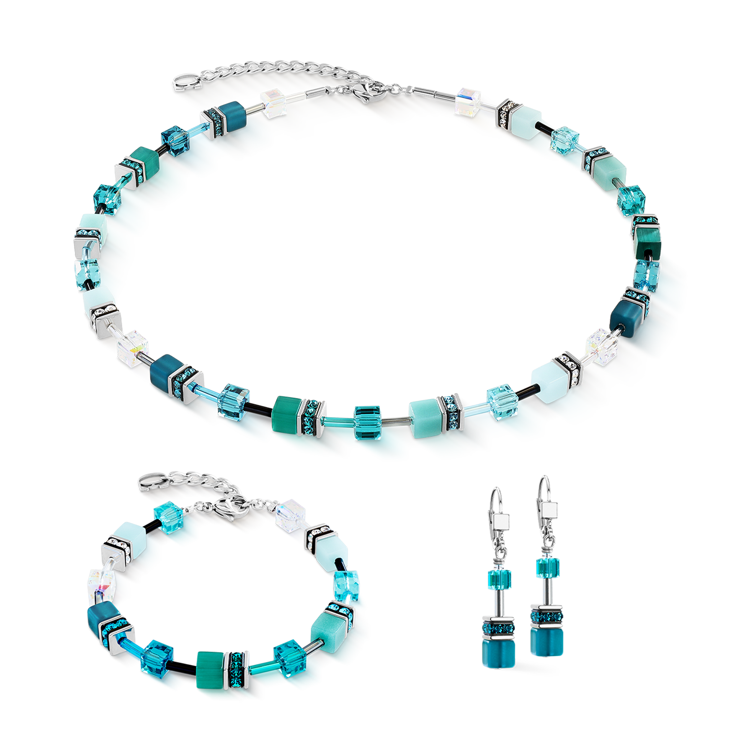 Bracelet GeoCUBE® Iconic Teal argent