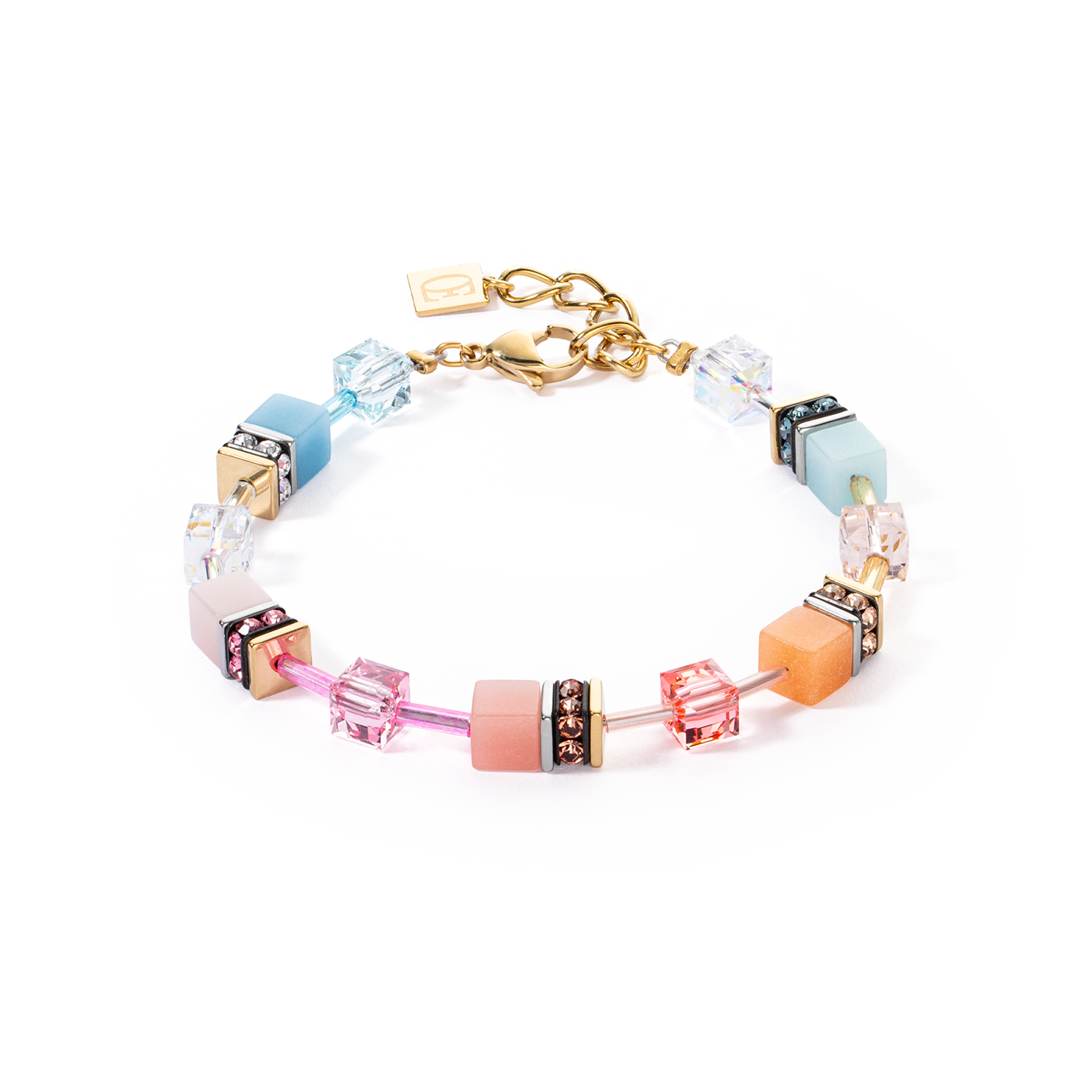 Bracelet GeoCUBE® Iconic aqua-apricot