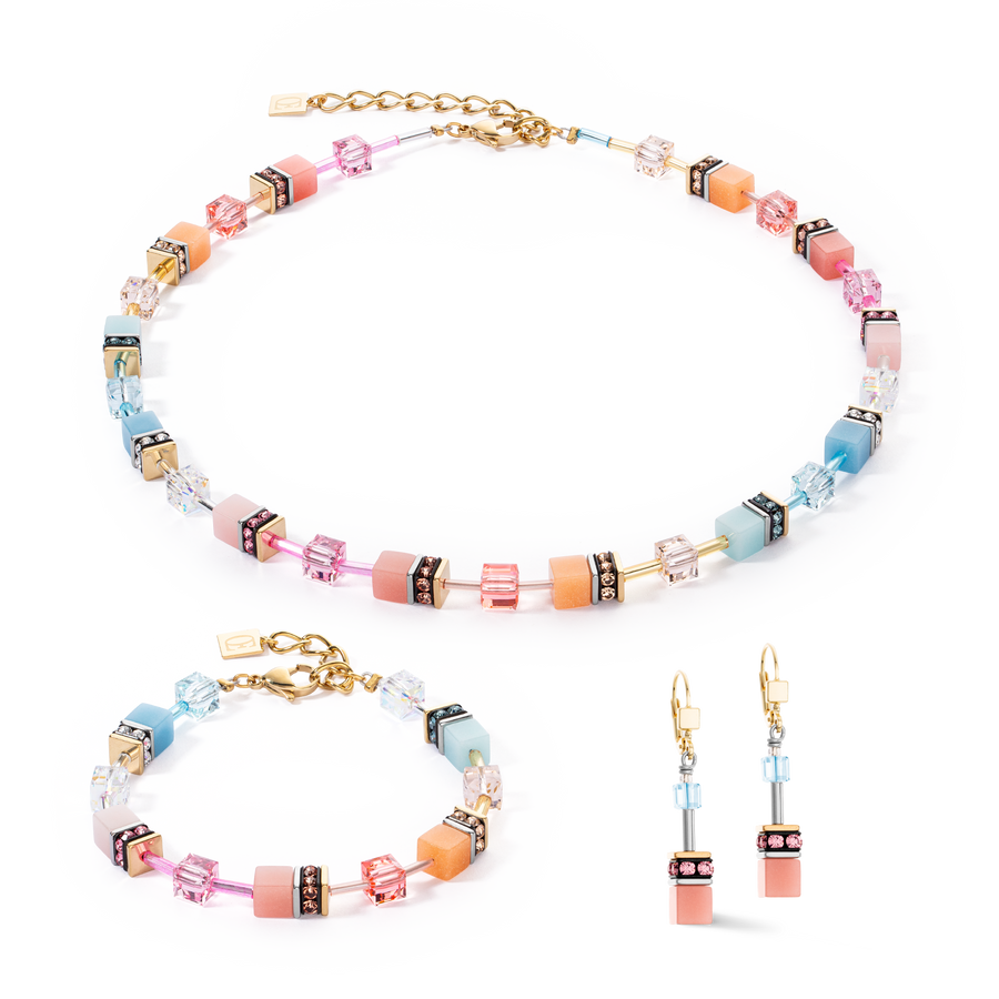 Bracelet GeoCUBE® Iconic aqua-apricot