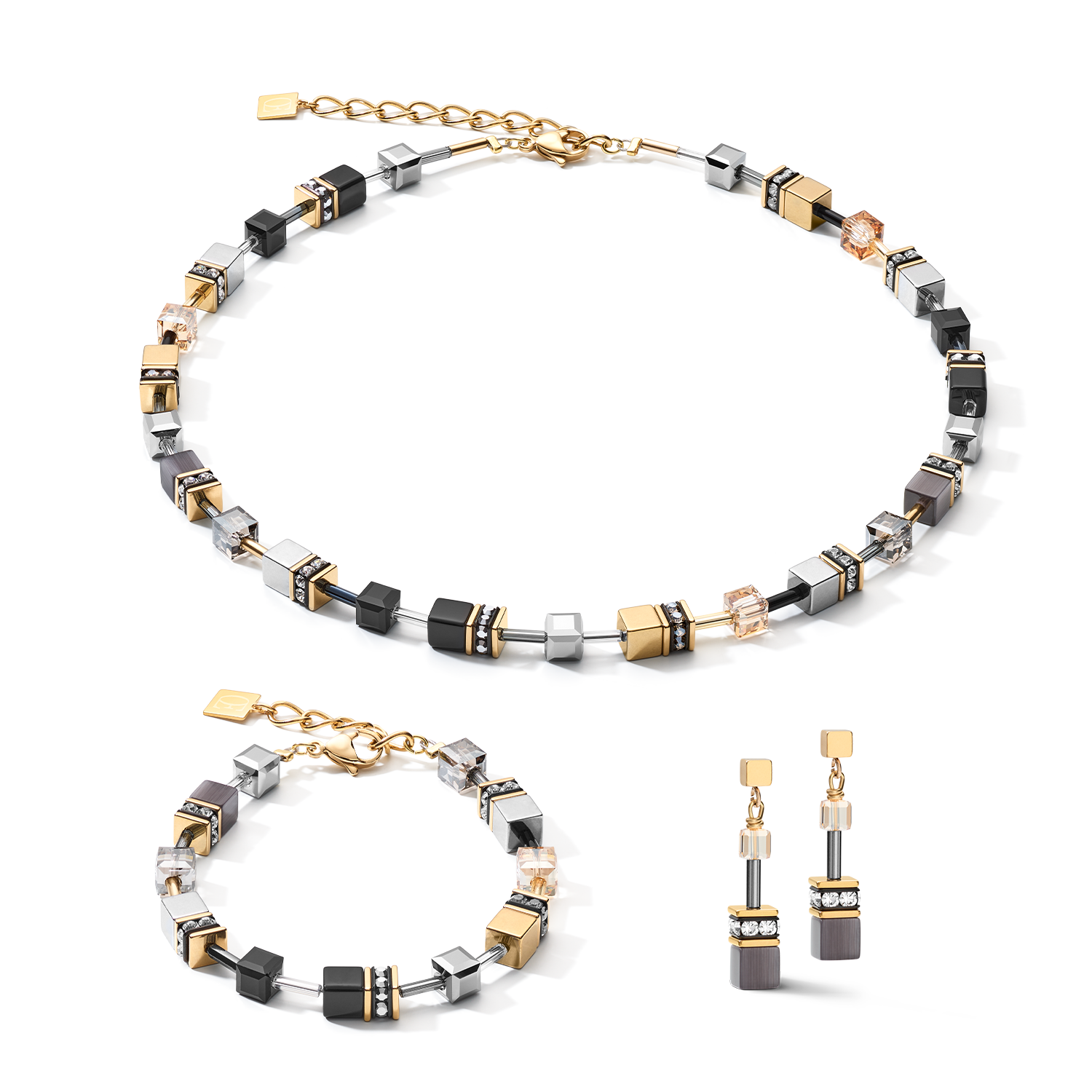 Bracelet GEOCUBE® gris-or