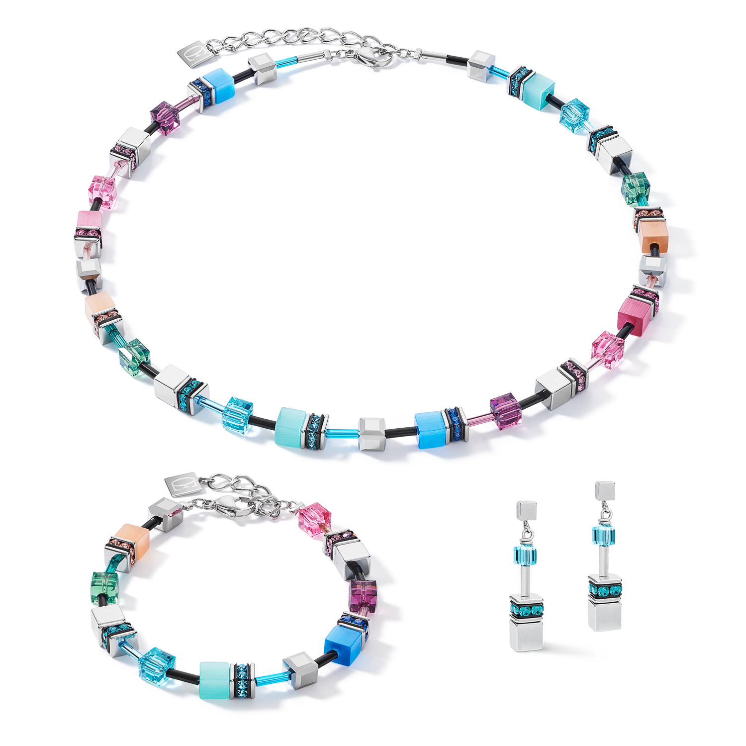 Boucles d'oreille GeoCUBE® multicolore fresh vintage