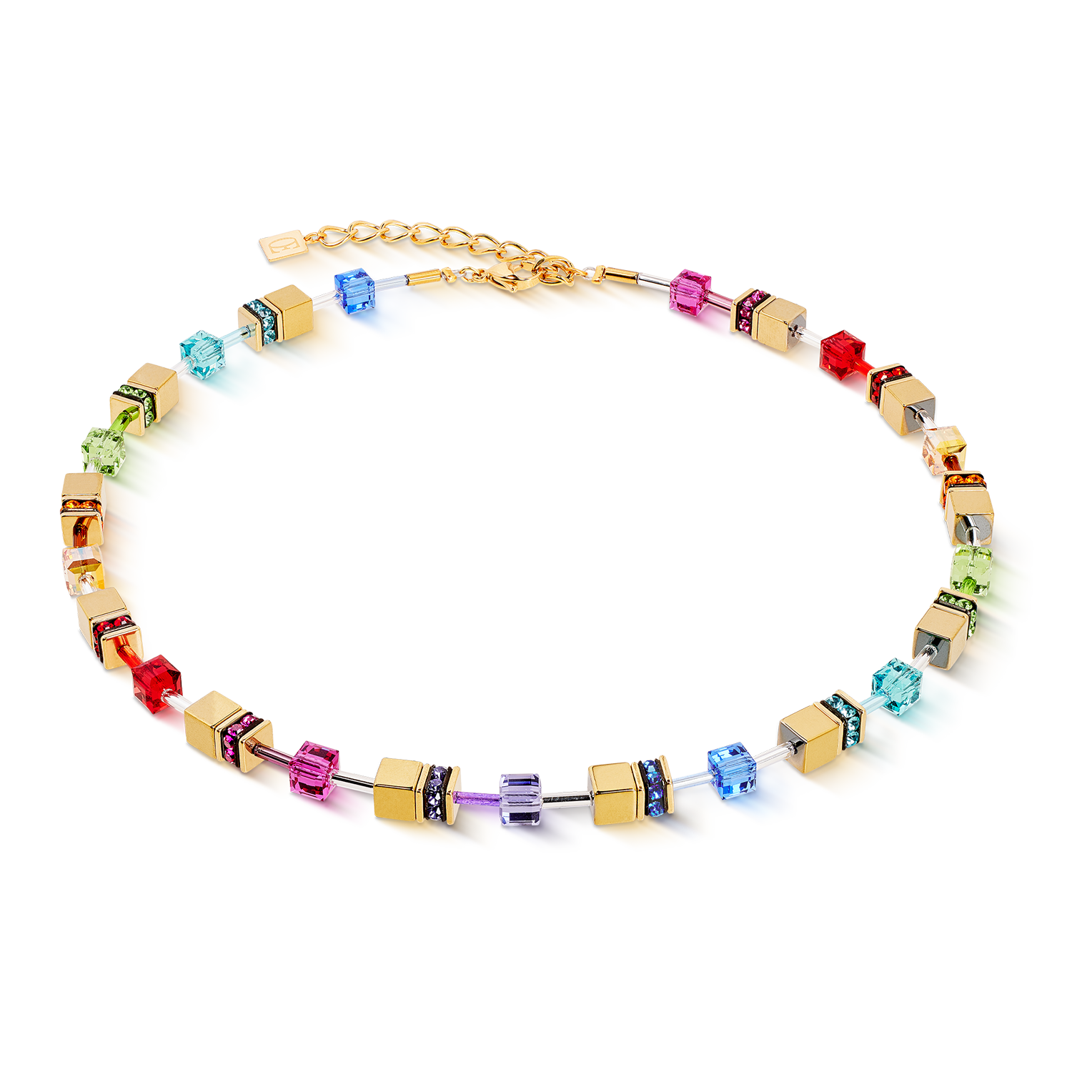 Collier GeoCUBE® Iconic Metallic Rainbow or