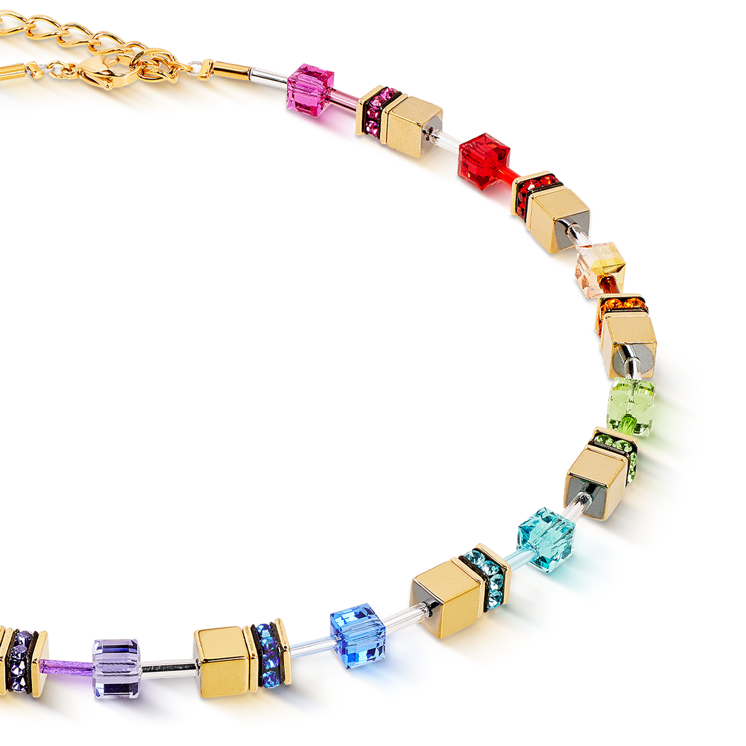 Collier GeoCUBE® Iconic Metallic Rainbow or
