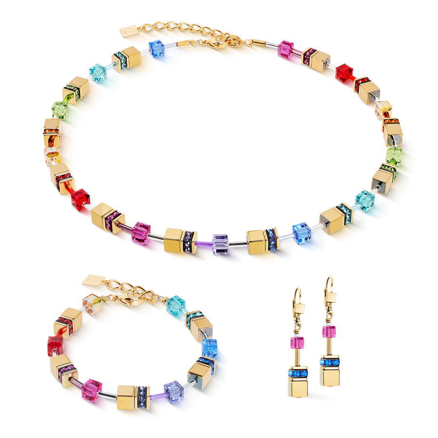 Collier GeoCUBE® Iconic Metallic Rainbow or