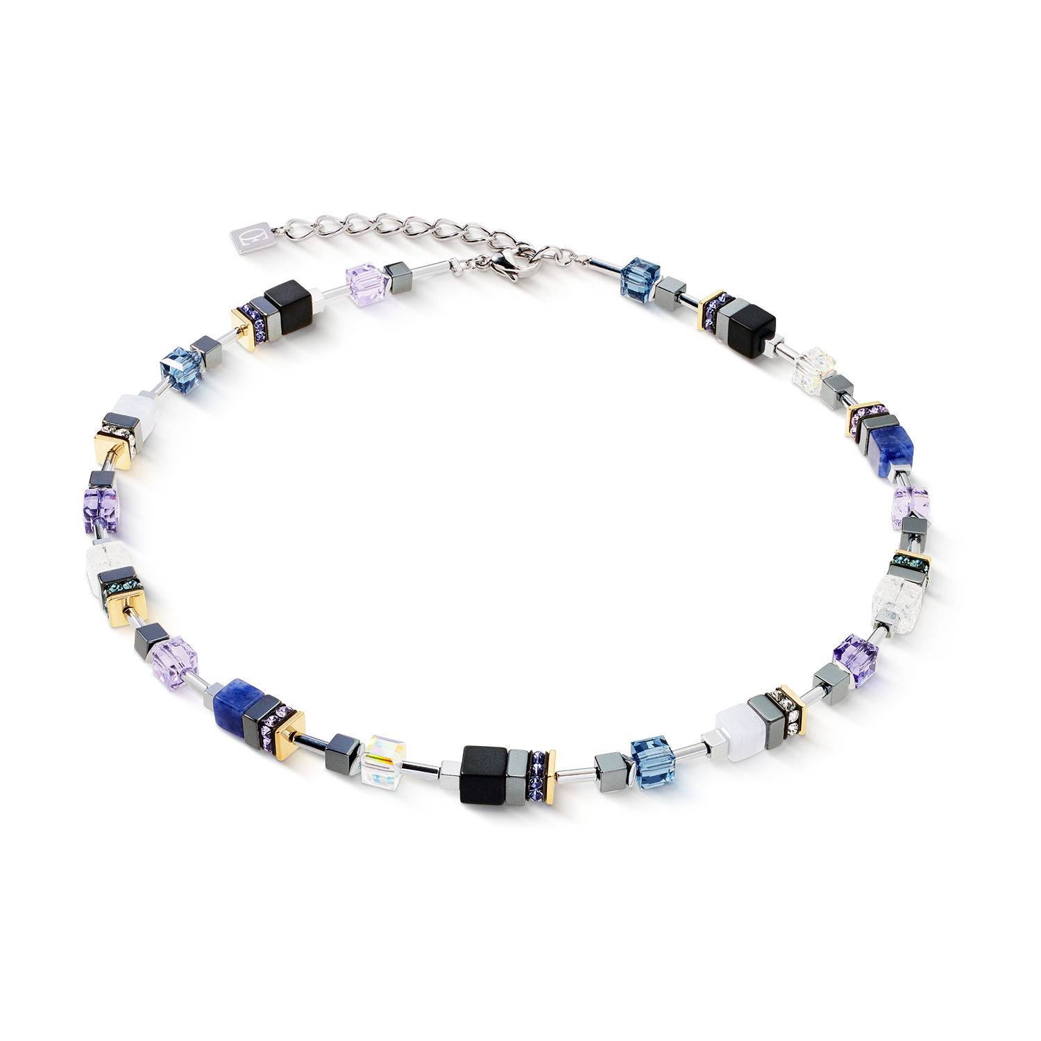 Collier GeoCUBE® Precious Motion Blue Moon bicolore