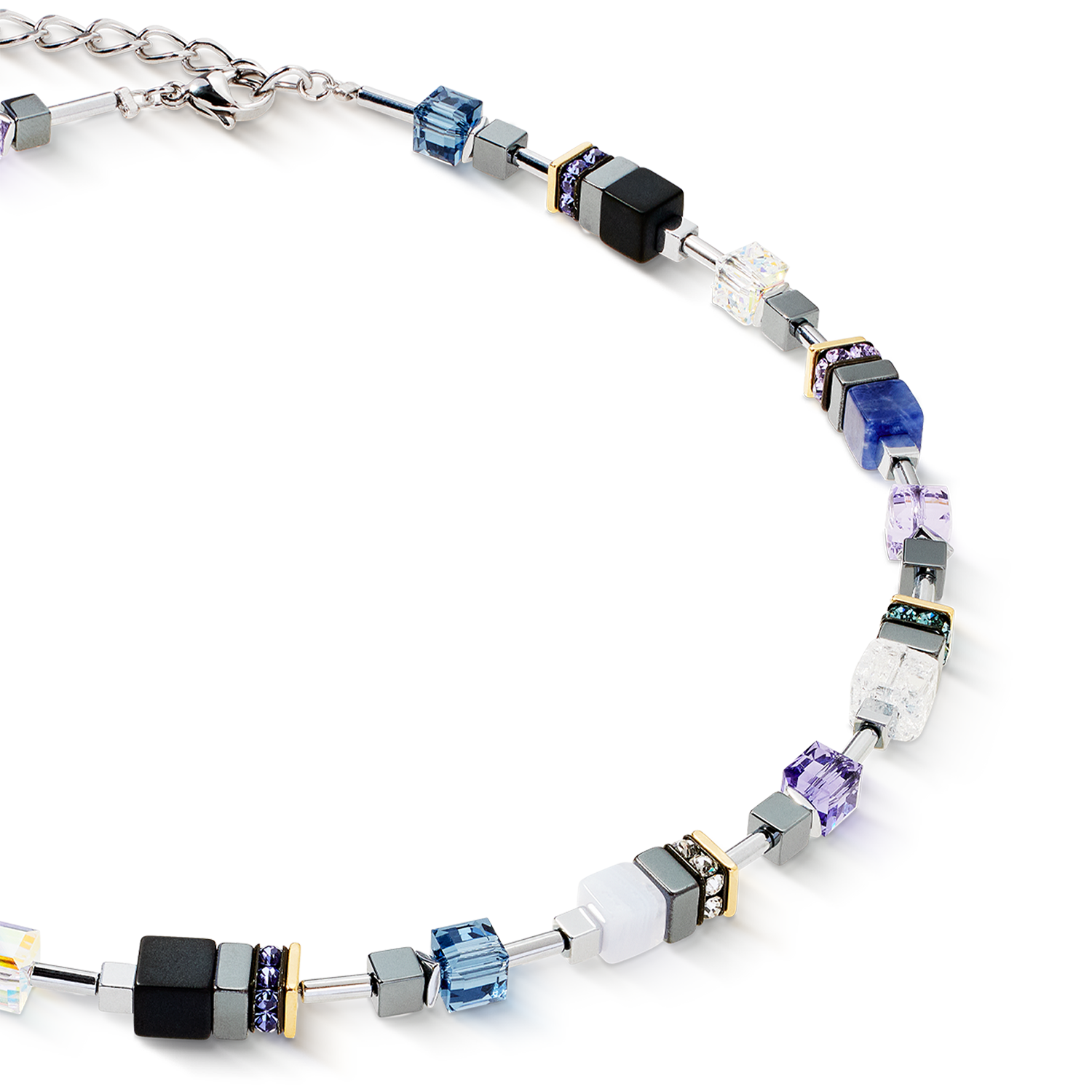 Collier GeoCUBE® Precious Motion Blue Moon bicolore