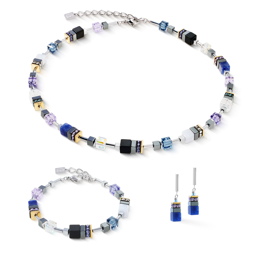 Collier GeoCUBE® Precious Motion Blue Moon bicolore